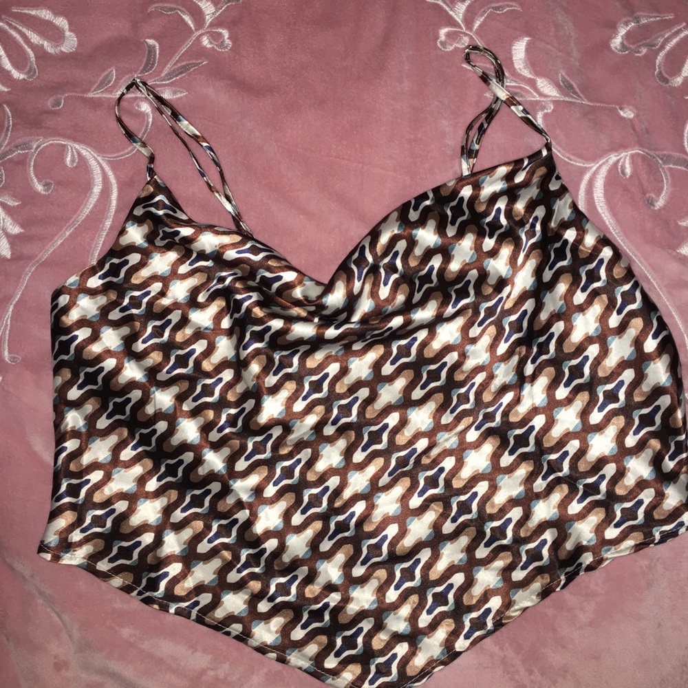 Stylish Brown Patterned Women's Top